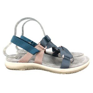 Earth Origins Women's Size 8.5M Scout Blue Multi Open Toe Hook & Loop Sandals
